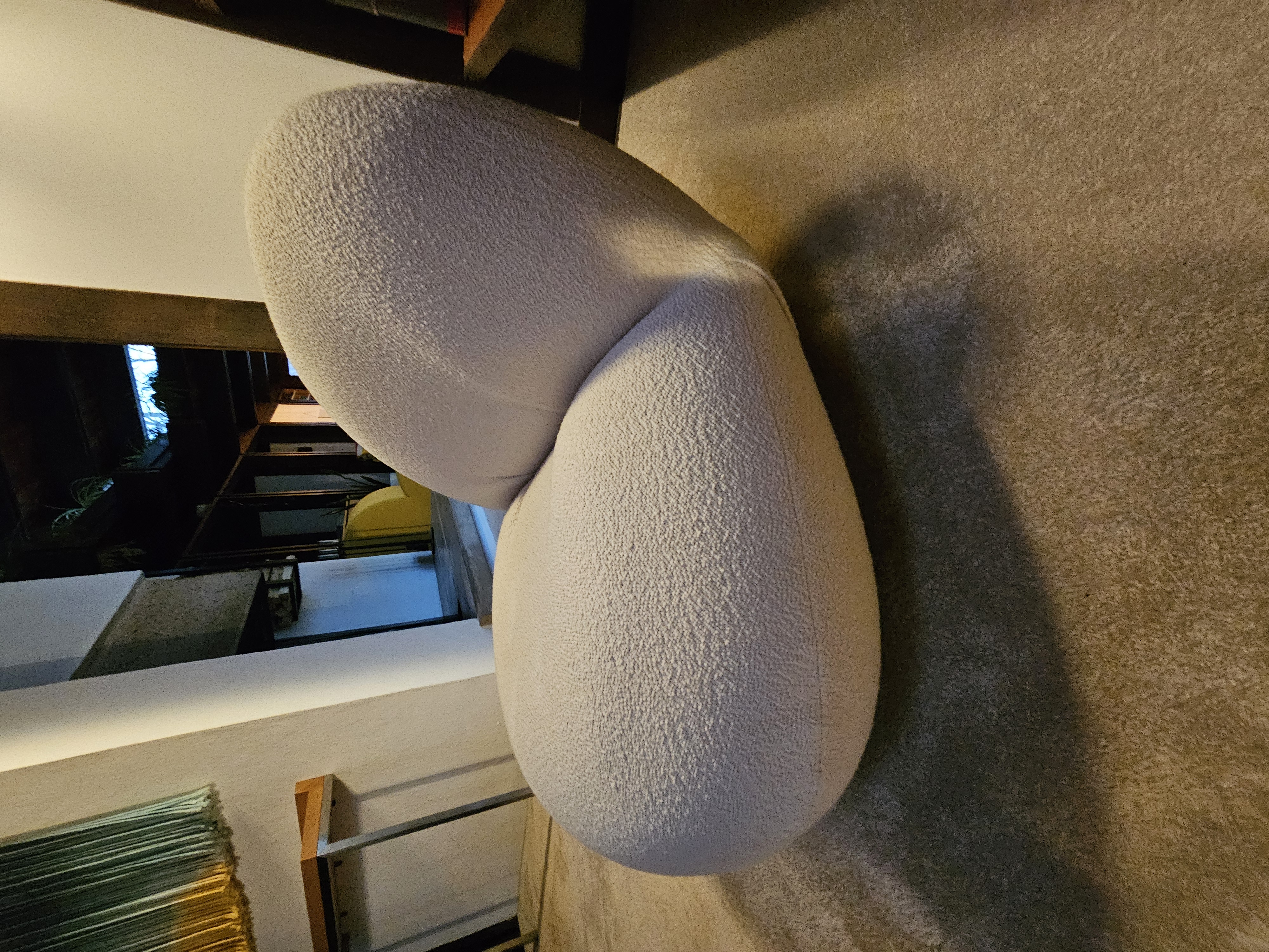 White Boucle Chair - Alternate View